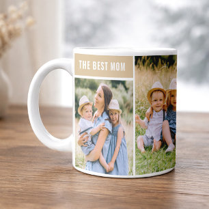 The Best Mum Neutral Photo Collage Coffee Mug