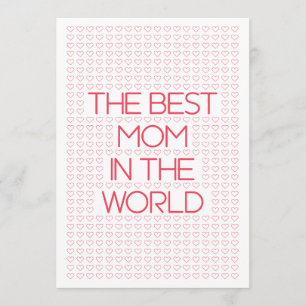 The Best Mum Red Hearts Typography Mother's Day Card