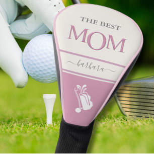 The Best Mum Stylish Pink Lavender Lettering Golf Head Cover