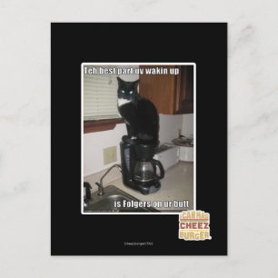 the best part uv wakin up postcard