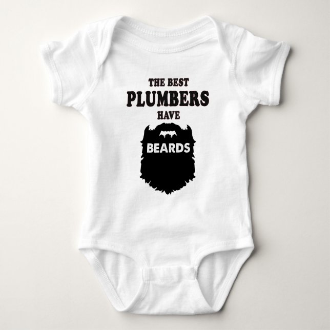 the best plumbers have beards pipe gift men, t shi baby bodysuit (Front)