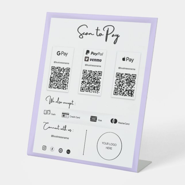 The Best QR Code Payment by Phone Pedestal Sign (Front)