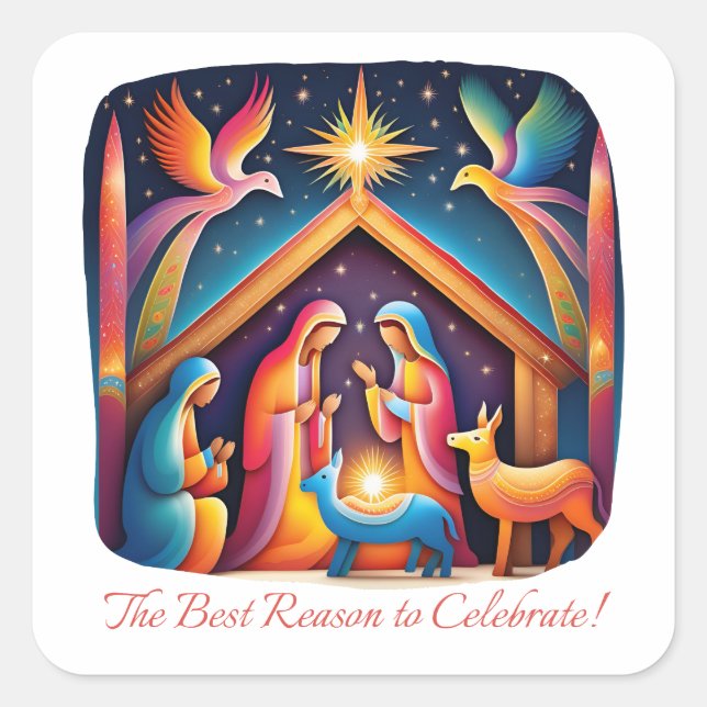 The Best Reason To Celebrate Square Sticker (Front)