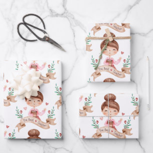 The Best Teacher Wrapping Paper Sheets 