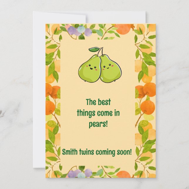 The Best Things Come in Pears Announcement (Front)