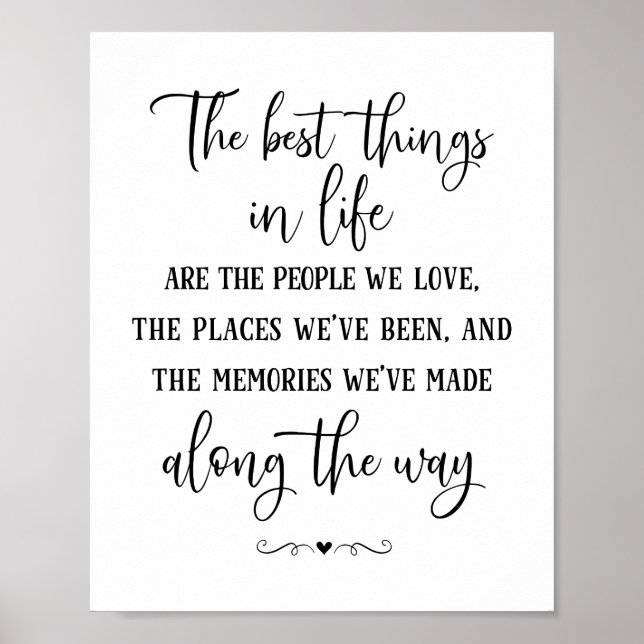 The Best Things in Life Quote Poster (Front)