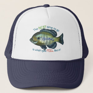 The Best Time To Go Fishing   Bluegill Fish Trucker Hat