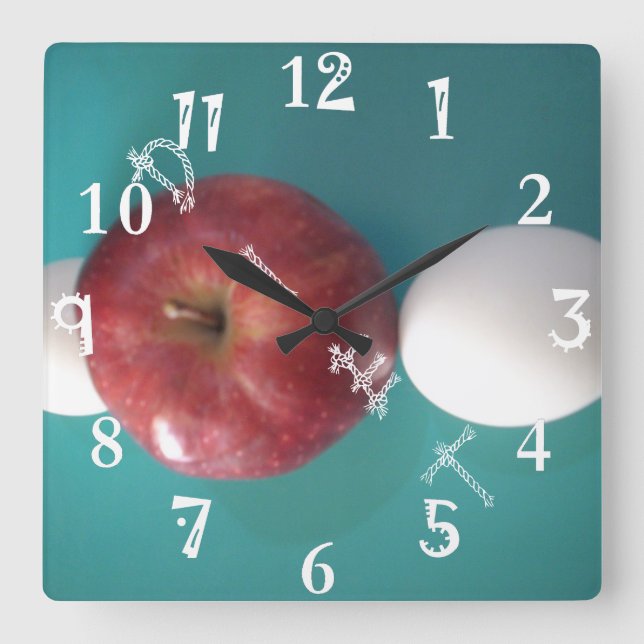 The BEST time to have breakfast & Dinner Diet time Square Wall Clock (Front)