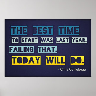 The best time to start (Large Template Editable) Poster
