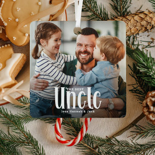 The Best UNCLE' Custom Photo Cute Gift  Metal Tree Decoration