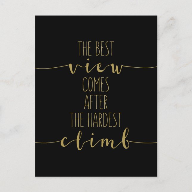 The Best View Comes After The Hardest Climb Postcard (Front)
