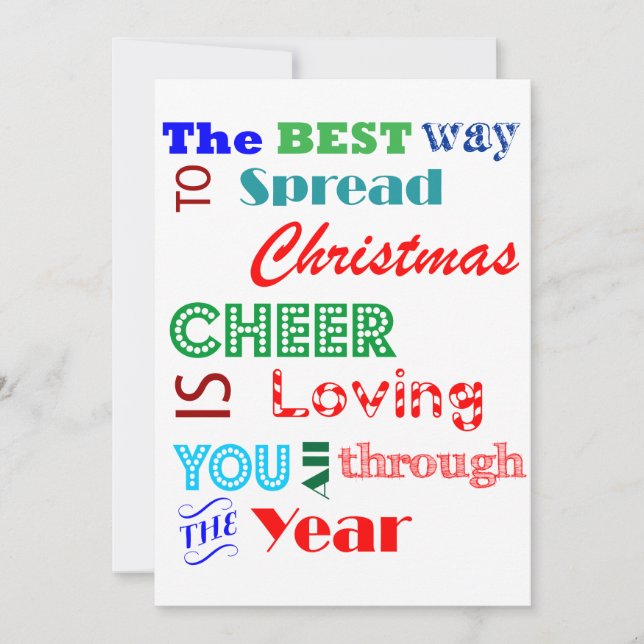 The Best Way to Spread Christmas Cheer Card (Front)