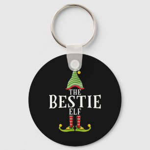 The Bestie Elf Funny Matching Pajama Xmas  Key Ring