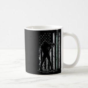 The Biathlon Usa Flag Retro Skis Men Biathlon Coffee Mug