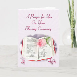 The Bible and rose prayer for blessing ceremony Card