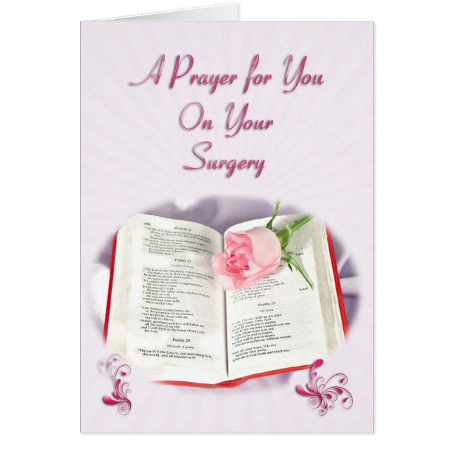 The Bible and rose prayer for surgery success (Front)