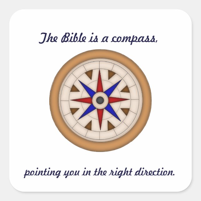 The Bible Compass Square Sticker (Front)
