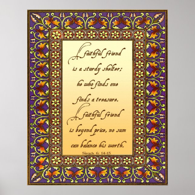 The Bible Describes a Faithful Friend Poster (Front)