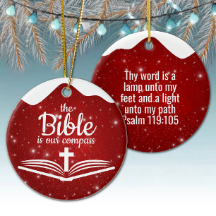 The Bible is our Compass Bible Verse Festive ⛪️🎄 Ceramic Tree Decoration
