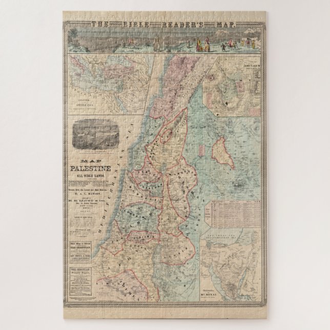 The Bible Readers Palestine Holy Land Map Jigsaw Puzzle (Vertical)