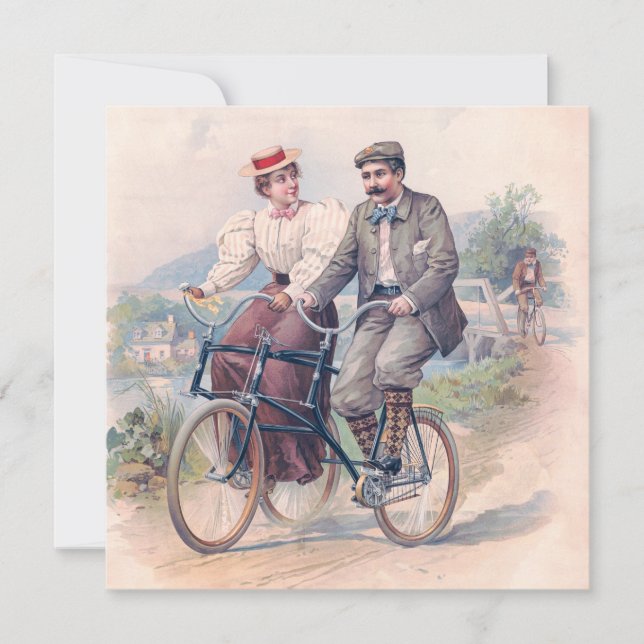 The Bicycle Elopement, 1896 Invitation (Front)