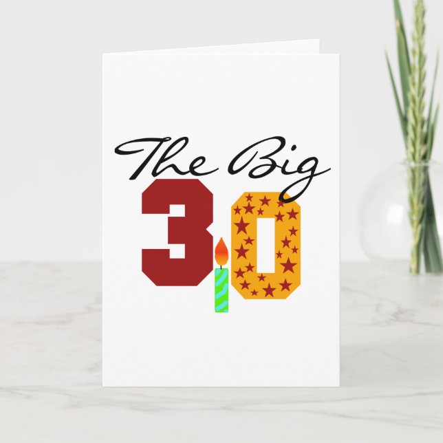 The Big 3-0 Card (Front)
