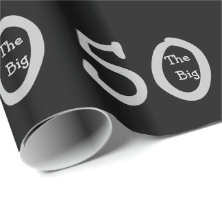 The big 50, Birthday, silver text on black. Wrapping Paper