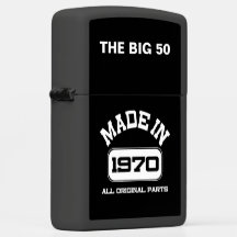 THE BIG 50 BIRTHDAY ZIPPO Lighter 1970
