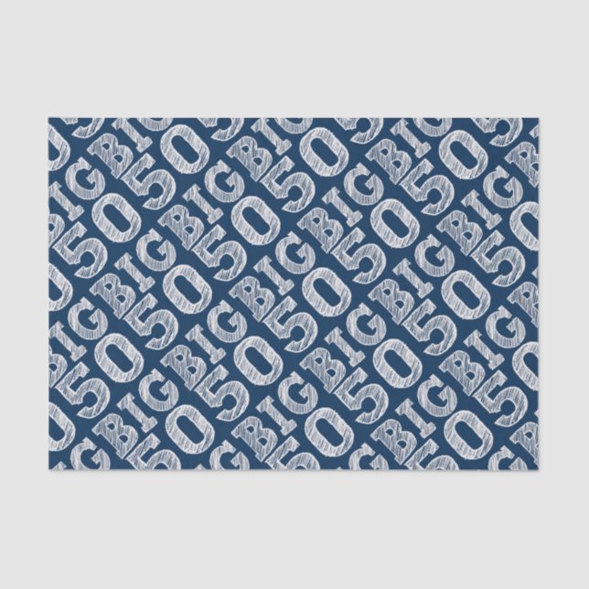 The BIG 50 Fiftieth Birthday Tissue Paper (Front)