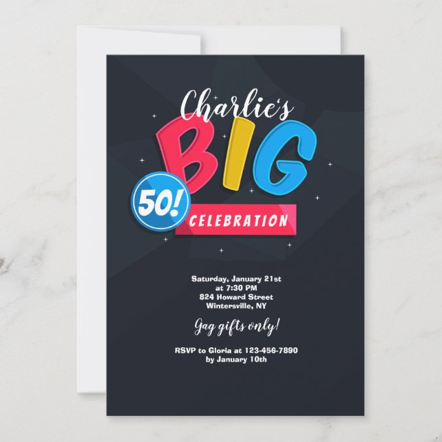 The Big 50 Invitation (Front)
