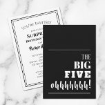 The BIG 50th Birthday Party Invitation<br><div class="desc">Throwing a milestone 50th birthday party? Be sure to send an invitation that will get guests excited for your party. "The BIG FIVE ohhhhh!" - change to any age and any colour background on the front and personalise your party details on the back.</div>