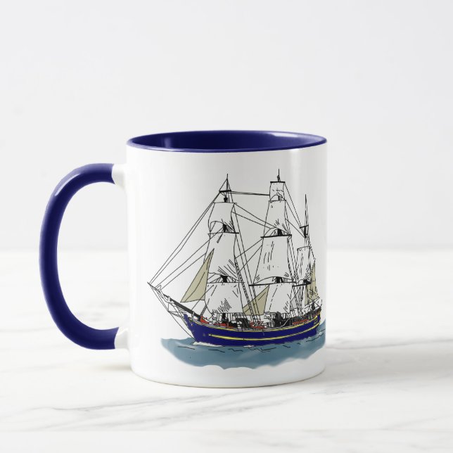 The Big Blue – Tall Ship Mug (Left)