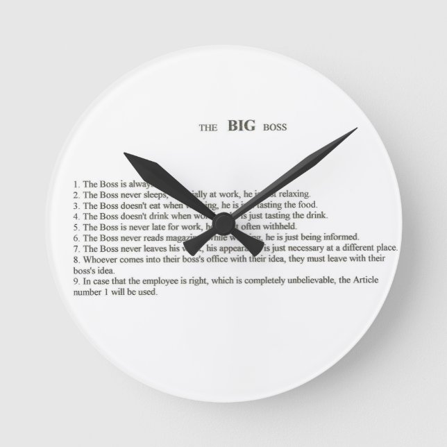 The BIG BOSS Round Clock (Front)