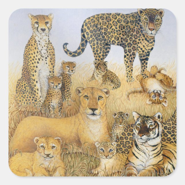 The Big Cats Square Sticker (Front)