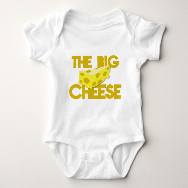 THE BIG CHEESE the boss design with cheese! Baby Bodysuit (Front)