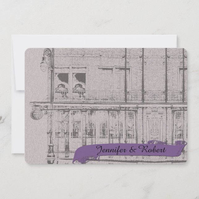 The Big Easy Wedding Invitation (Front)