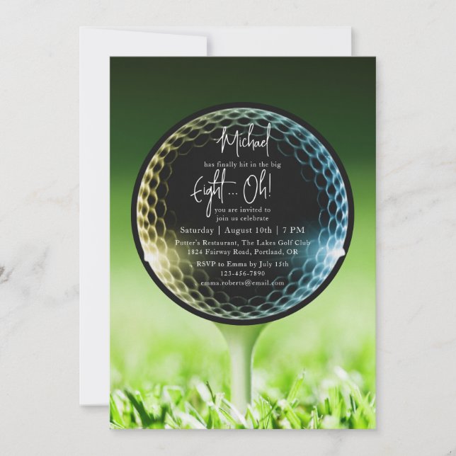 The Big Eight-Oh Golf 80th Birthday Party Invitation (Front)