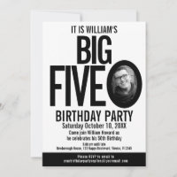 The Big Five 0 50th Birthday photo black white