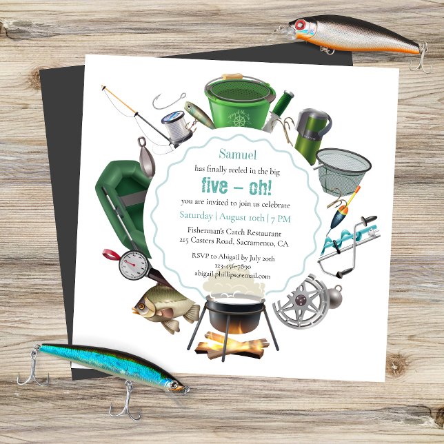 The Big Five-Oh Fishing | 50th Birthday Invitation (Creator Uploaded)