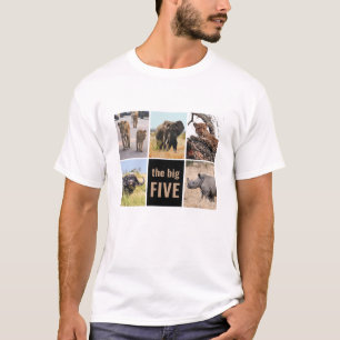 The Big Five Wild Animals African Safari Photo T-Shirt