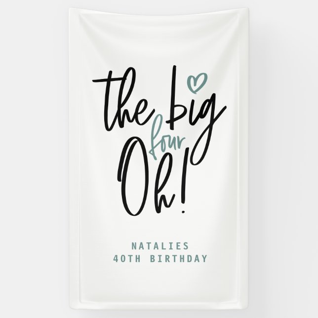 The big four oh! 40th birthday party banner (Vertical)