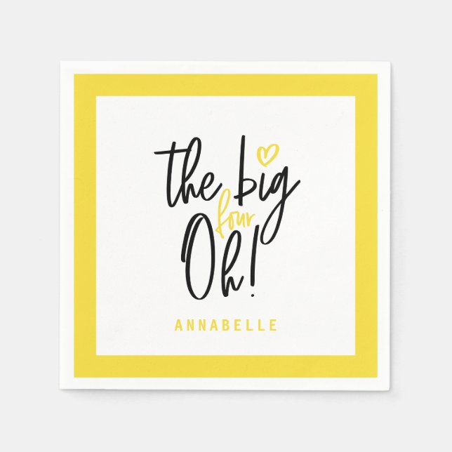 The big four oh! 40th birthday party favour decor napkin (Front)