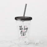 The big four oh! 40th birthday party favour gift a acrylic tumbler<br><div class="desc">The big four oh! 40th birthday party favour gift. Pink girly modern typography birthday gift tumbler design.</div>
