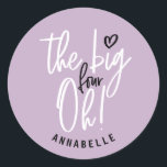 The big four oh! 40th birthday party favour gift classic round sticker<br><div class="desc">The big four oh! 40th birthday party favour gift.</div>