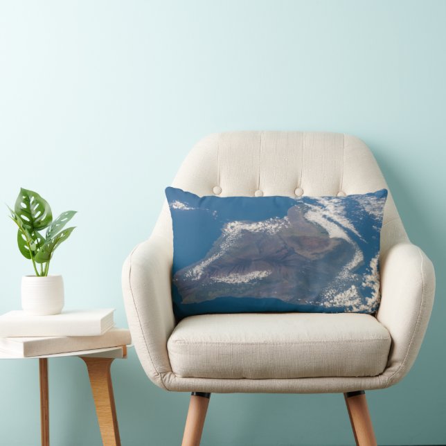 The Big Island Of Hawaii And Its Mountains Lumbar Cushion (Chair)