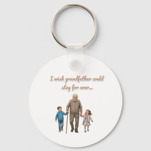 The Big Love grandfather And Grandchildren Key Ring (Back)