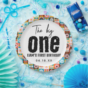 The BIG One 1st Birthday Paper Plate
