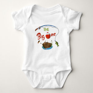 The Big ONE baby bodysuite Little fisherman boy Bodysuit