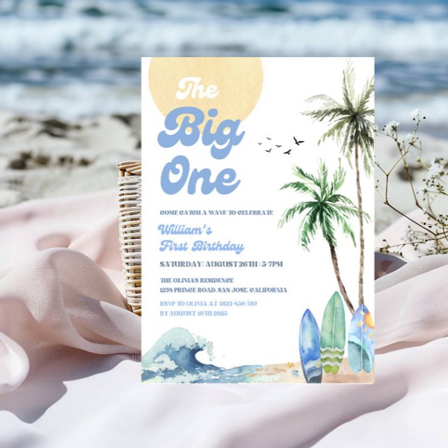The Big ONE Beach Birthday Party Invitation (Creator Uploaded)