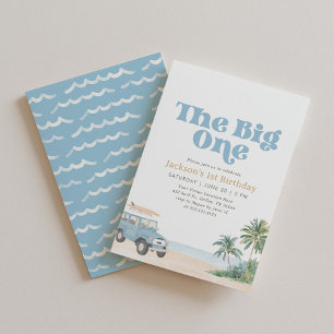 The Big One Beach Surf 1st Birthday Invitation
